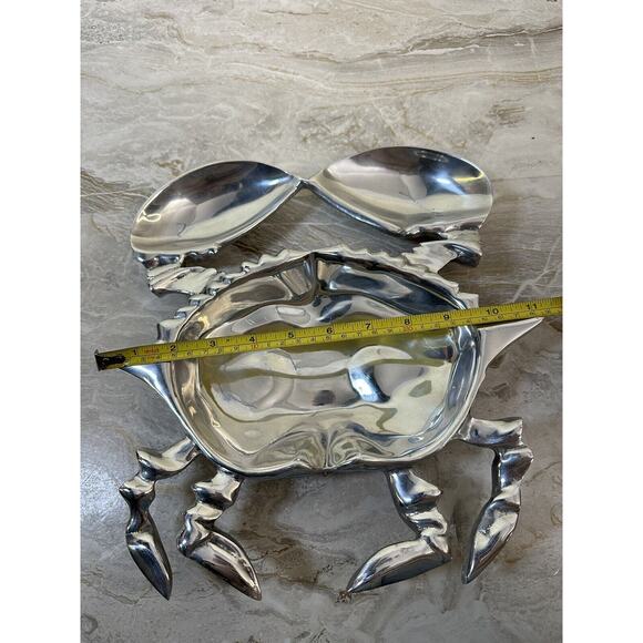 Wilton Armetale Sea Life Coastal Crab Divided Serving‎ Dish Silver 12.x 12” - Picture 4 of 8